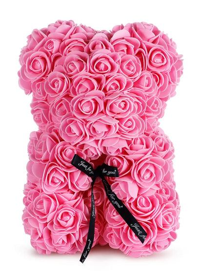25cm Eternal Rose Teddy Bear – Artificial Flower Gift for Mom, Mother’s Day, Birthday, Valentine’s & Anniversary