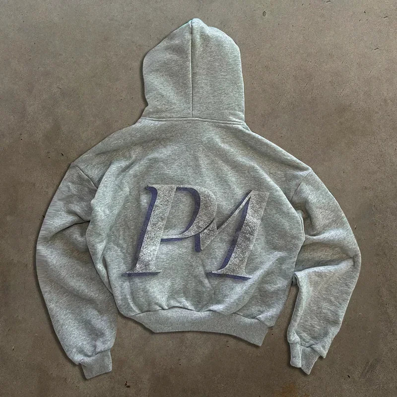 Y2K Retro Autumn Hoodies for Men & Women – Personalized Printed Street Style Long Sleeve Hooded Cardigan