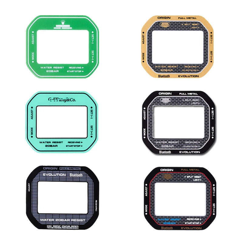 7-Color Tempered Glass Screen Protector for Casio G-Shock DW-5600, DW-5635 & GW-B5600 - Watch Face Protective Film