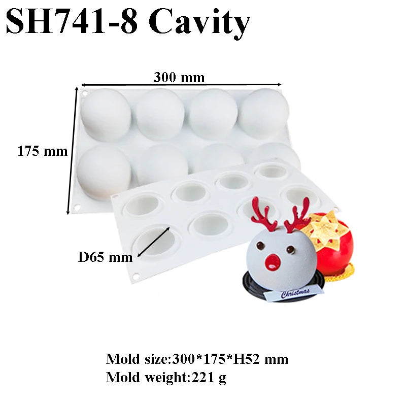 Christmas Silicone Cake Molds — Tree, Snowflake & Hat Shapes for Mousse, Chocolate & Holiday Baking