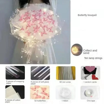 Butterfly Bouquet DIY – Handmade Artificial Flowers, Thoughtful Gift for Girlfriend, Birthday, Proposal & Wedding Decoration