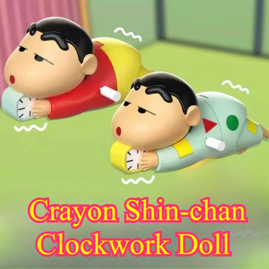 Crayon Shin-chan Clockwork Anime Figure Toy – Walking Alarm Clock Model, Dynamic Crawl Action Toy & Cute Desktop Gift Decor