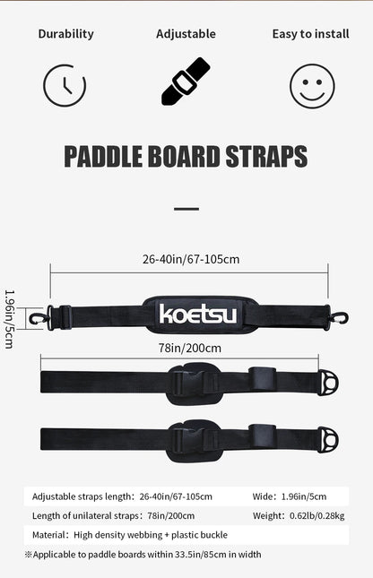 KOETSU Adjustable SUP Paddle Board Shoulder Strap — Comfortable Surfboard Carrying Belt