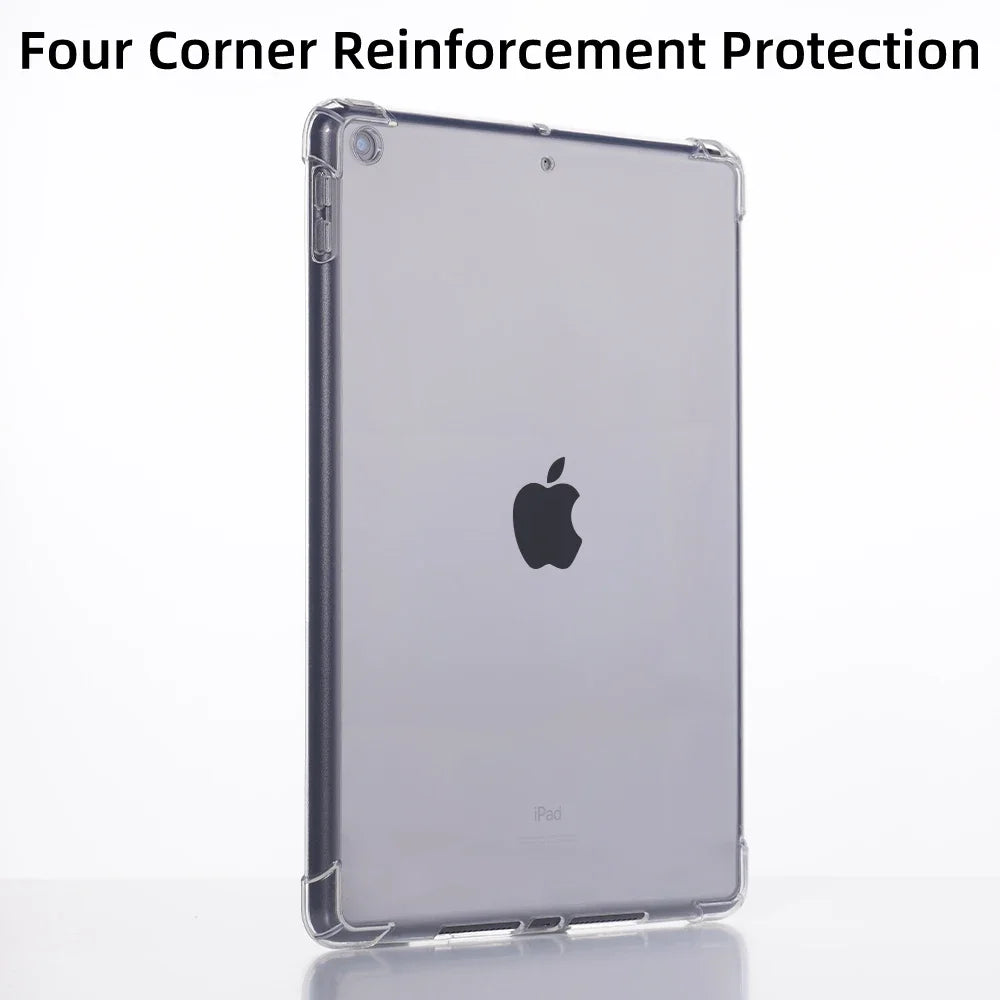 Transparent TPU iPad Case - Protective Cover for iPad Air 11 M2, Pro 11/13 M4, 7th–10th Gen, Air 3–5 & Mini 6