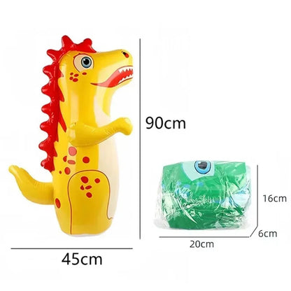 Inflatable Dinosaur Punching Bag - Tumbler Boxing Toy for Kids & Adults Outdoor Activity