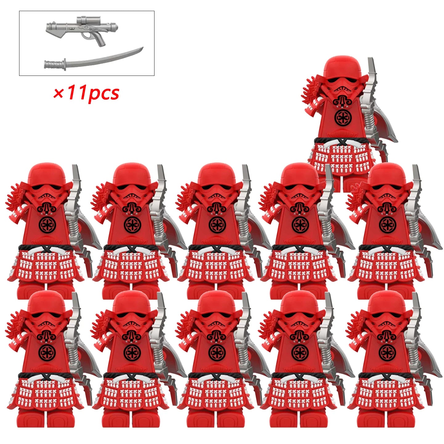 Storm Samurai Trooper Figure – White Soldier Articulated Action Toy with Pistol & Katana DY325 DY Minifigs