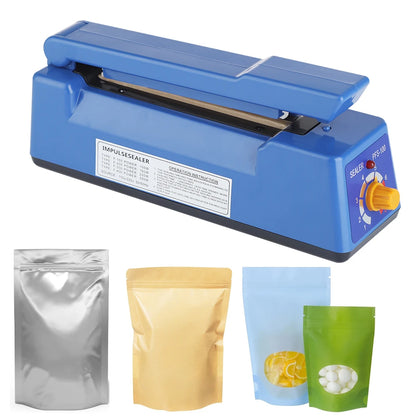 Electric Heat Sealer Machine — Hand Press Vacuum Impulse Sealer for Food, Plastic Bags, Balloons & Packaging