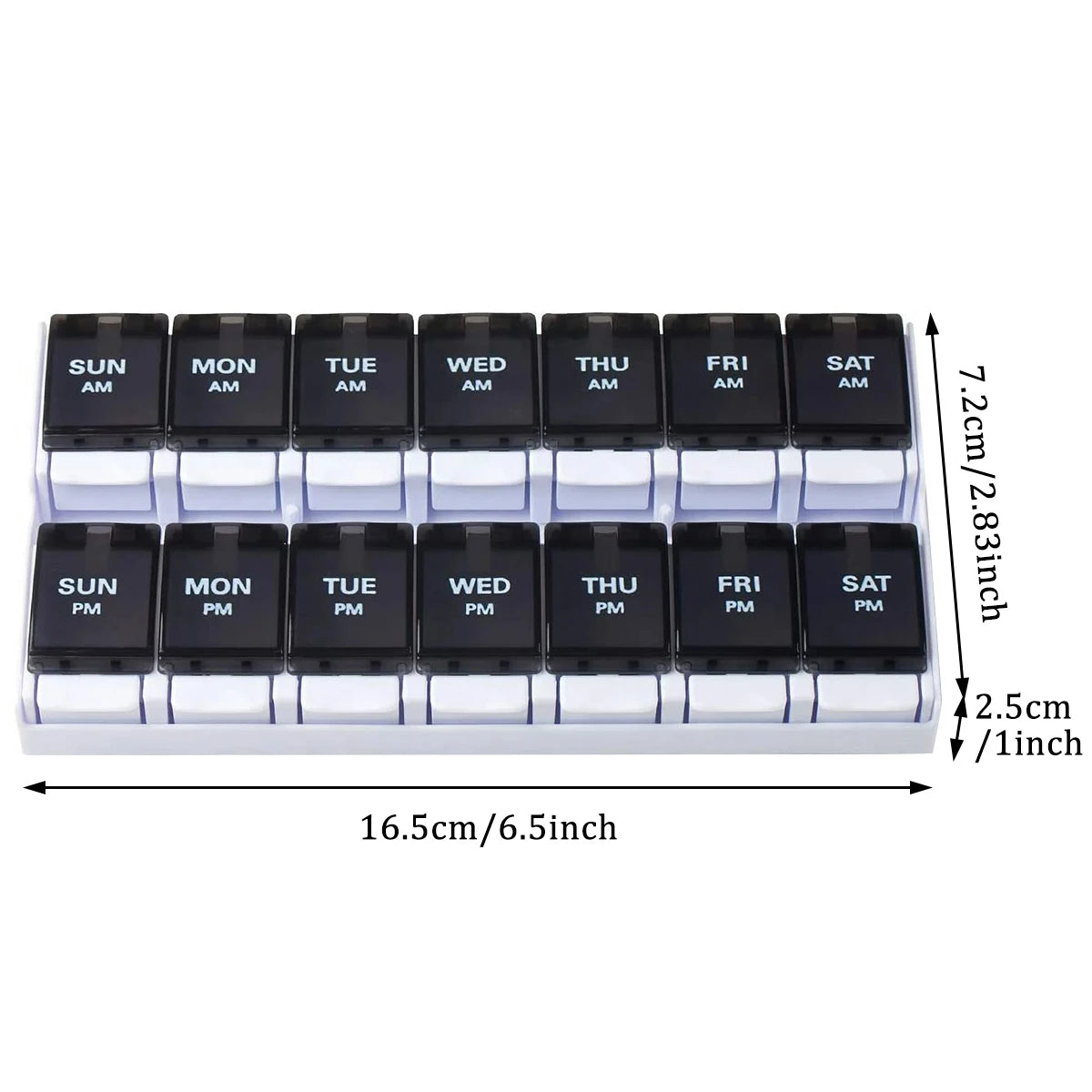 7/14/28-Day Pill Organizer – Weekly & Monthly Medicine Box with Tablet Storage, Splitter & Container Case