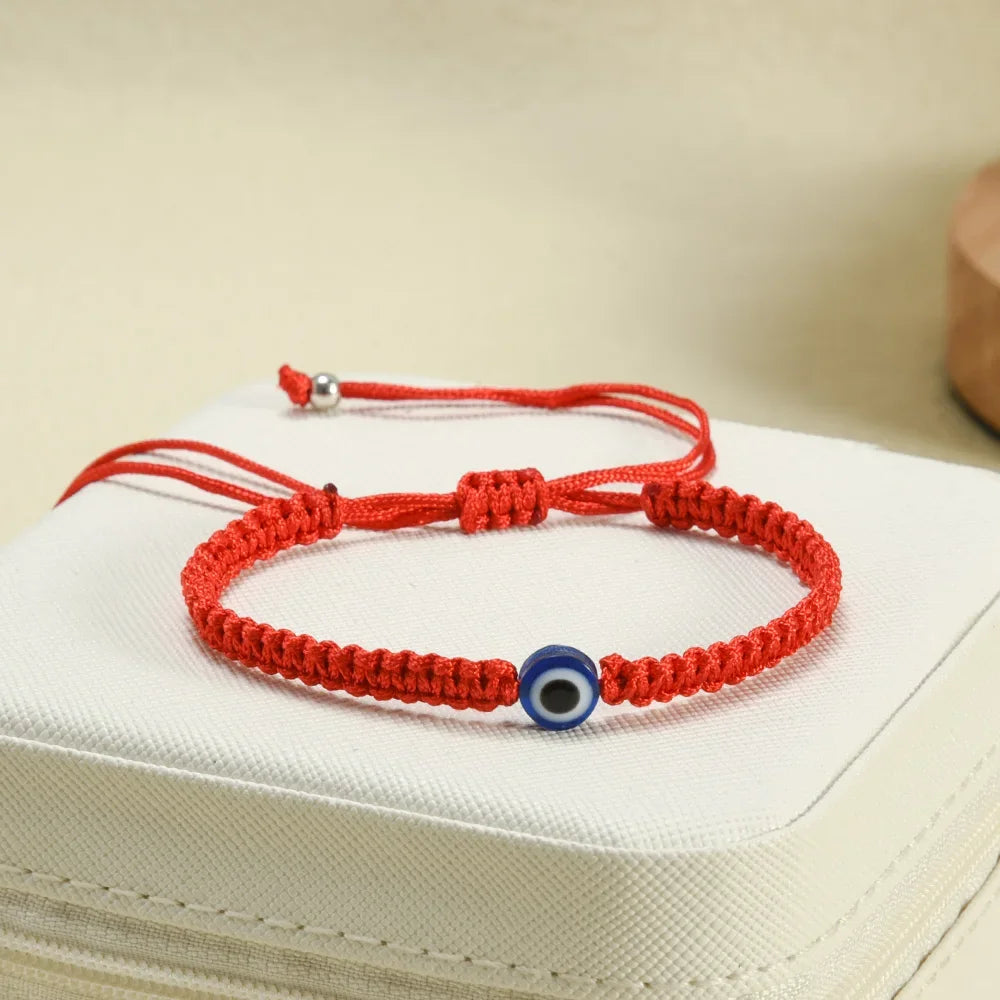 2/10PCS Lucky Red Rope Evil Eye Bracelets – Handmade Protective Wristbands for Men & Women