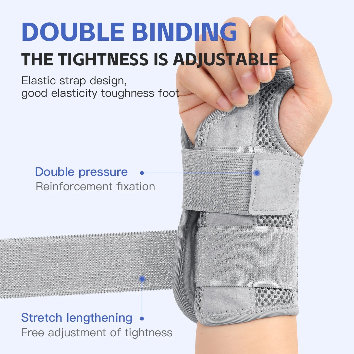 Wrist Brace for Carpal Tunnel — Hand Support with Splints for Arthritis, Tendonitis, Sprains & Wrist Pain, 1PC