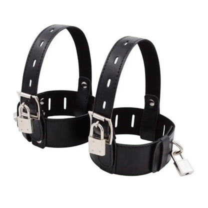 2PCS Punk Gothic Ankle Belt Harness - Adjustable Black Lock Strap for Cosplay Costumes & Fashion Accessories
