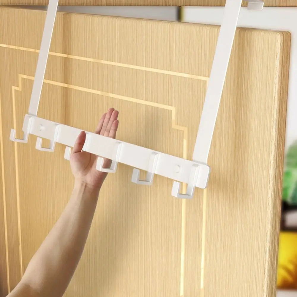 6-Hook Over-The-Door Organizer Rack for Clothes, Coats, Hats, Towels - Home and Kitchen Accessories Holder
