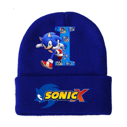 Sonic Cartoon Kids Knitted Hat – Cotton Winter Woolen Cap for Boys & Girls, Cute Anime Headgear Gift