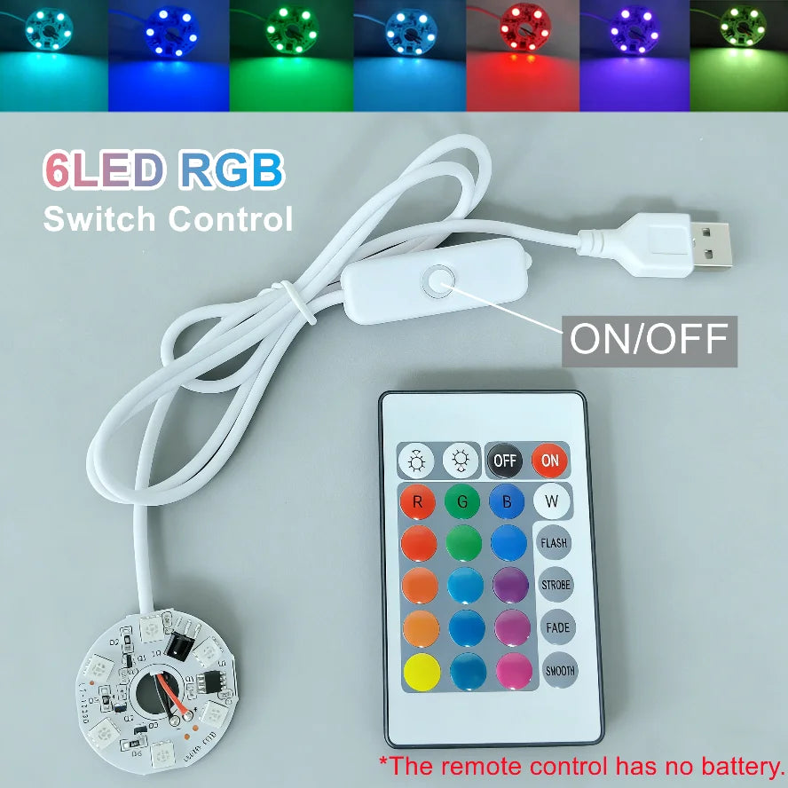 5V USB RGB LED Light Board - Dimmable Touch Control Gradient Light with Remote for DIY Model Displays