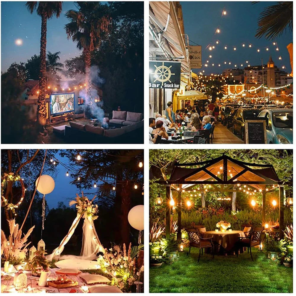 Solar G40 Outdoor String Lights with Remote – Shatterproof LED Globe Bulbs, IP65 Waterproof Patio & Garden Decor Lighting