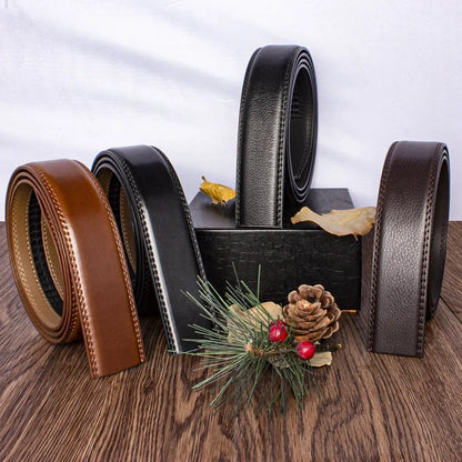 Men’s Luxury Genuine Leather Belt – High-Quality Cowhide with Metal Automatic Alloy Buckle