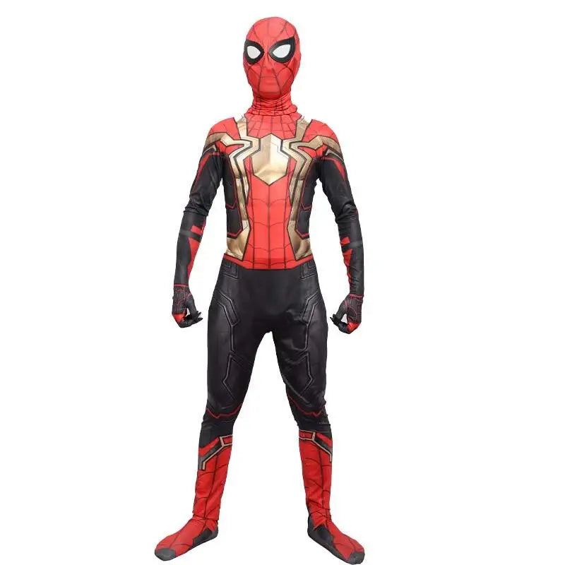 Miles Spider-Man Costume Jumpsuit — Superhero Bodysuit with Head Cover for Halloween & Cosplay Party