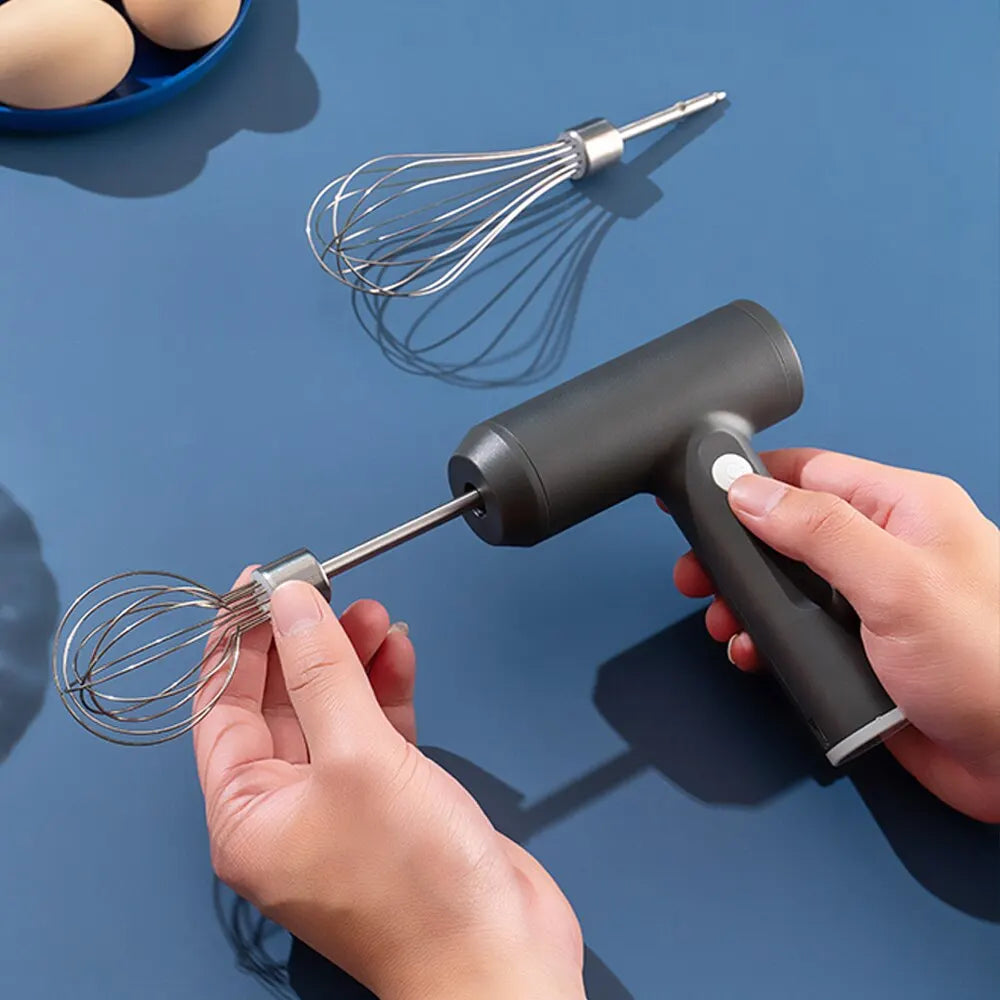 Wireless Electric Handheld Mixer – 3-Speed Portable Egg Beater for Baking, Dough & Cream