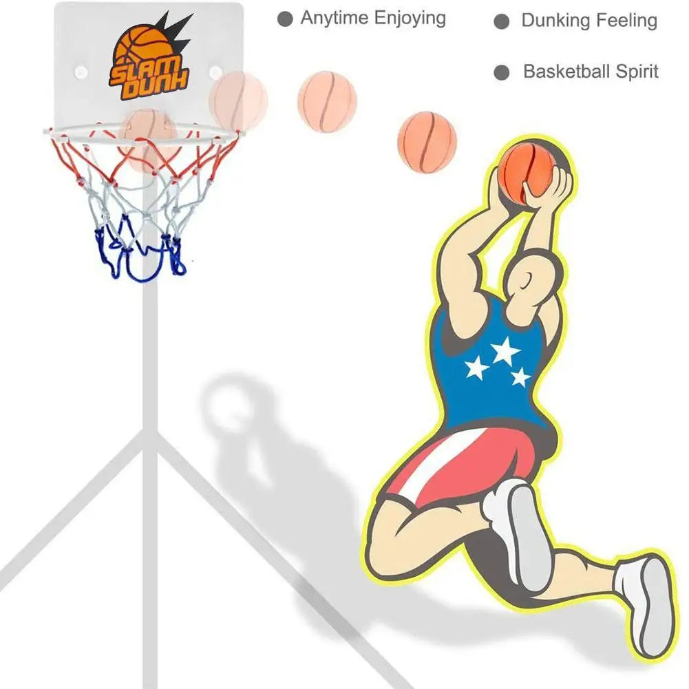 Indoor Basketball Hoop Set - Mini Door Backboard with Suction Cup Mount, 2 Balls Toy for Kids Boys & Girls