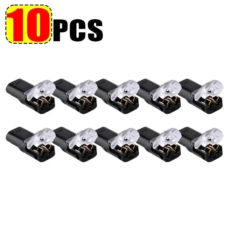 50/1PCS 2-Pin Plug-In Wire Connectors - Double-Wire Locking Buckle LED Cable Terminal Blocks