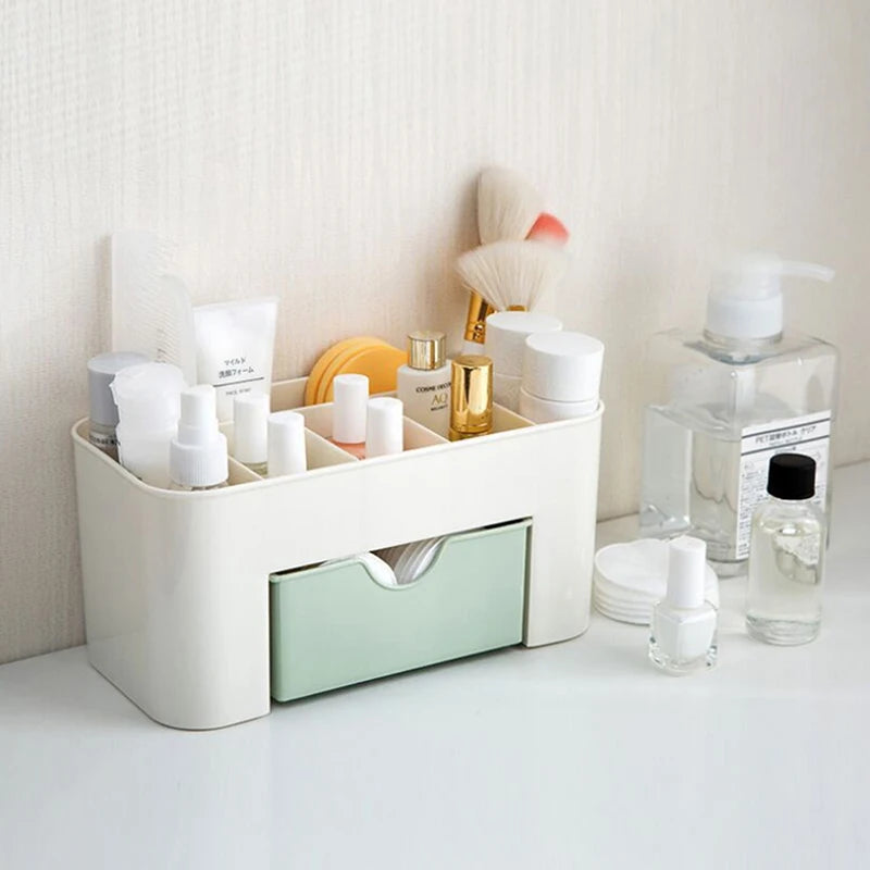 Multifunctional Nail & Cosmetic Storage Box - Cotton Swab, Accessories & Jewelry Organizer for Desktop