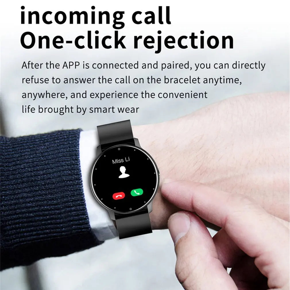 ZL02D Men’s Smart Watch - Full Touch Screen, Sport Fitness Tracker, IP68 Waterproof, Bluetooth, for Men and Women - Smartphone Compatible 2023