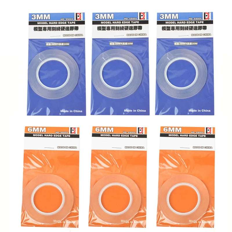 3/6mm Model Scribing Guide Tape – Hard Edge Push Line for Cutting Tools, Hobby & DIY Kit Accessories