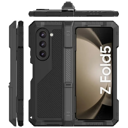 3-Layer Heavy Duty Metal Case for Samsung Galaxy Z Fold 6/5/4 – Shockproof Aluminum & Silicone Cover with Stand and Screen Film