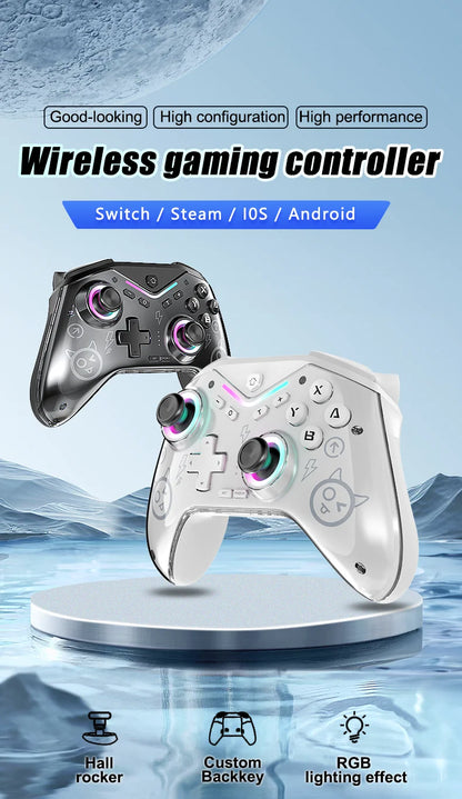 CM-619 Wireless Game Controller — Dual Motor, Dazzling Light, Compatible with iOS, Android & PC