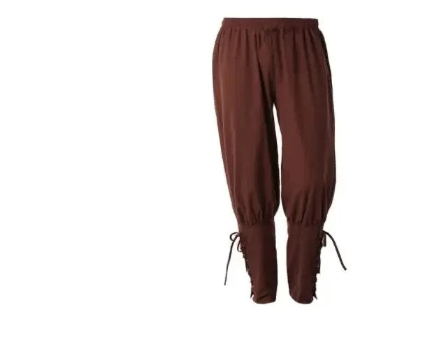 Men's Pirate Renaissance Pants – Medieval Drawstring Shorts for Halloween & Cosplay Costumes