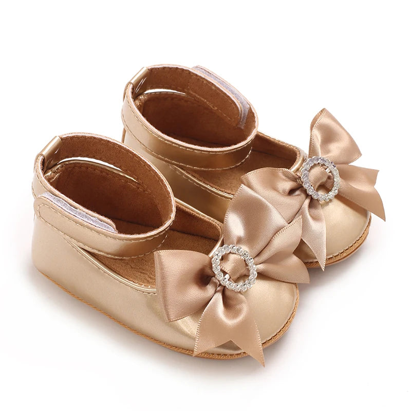 Infant Princess Pre-Walker Shoes - Bowknot Soft Sole Sandals for Baby Girls 0–1 Year