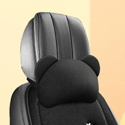 Universal Cartoon Bear Linen Car Seat Cushion - Cute, Breathable, Anti-Slip Seat Protector for Women and Everyday Driving