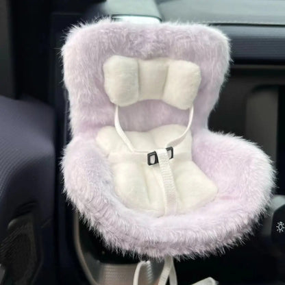 New 15-17cm Labubu Doll Safety Seat – Cute Doll Air Outlet Aromatherapy Decoration for Car Interior