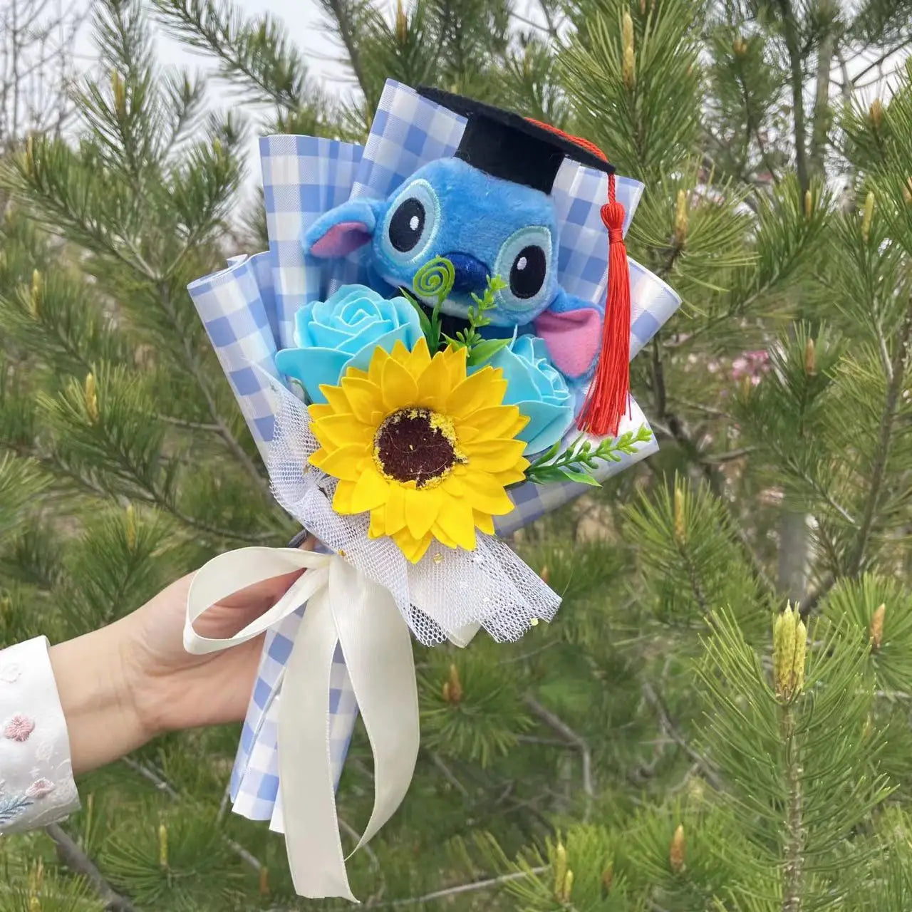 Disney Stitch Plush Bouquet – Super Soft Stuffed Doll Gift for Christmas, Birthday, Valentine & Graduation