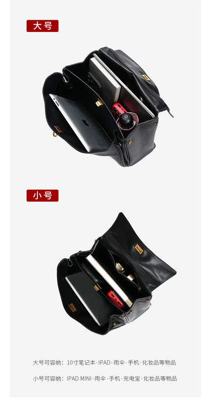 New Rodeobag Leather Kelly Bag — Women’s Large Capacity Fashion Handbag with Advanced Lock, High-End Underarm Bag
