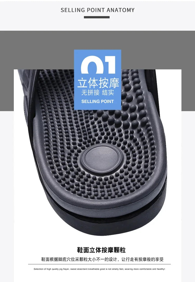 YRZL Summer Men’s Flip Flops - 2024 Soft Bottom Non-Slip Beach Sandals, Comfortable Outdoor Slide Slippers
