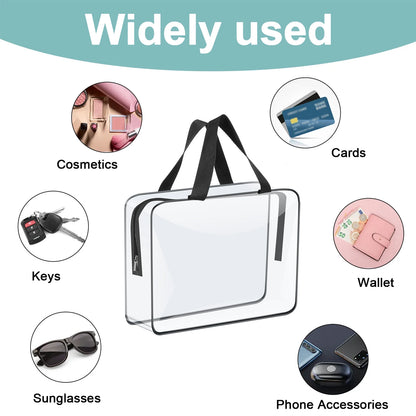 4/6-Pack PVC Makeup Storage Bags — Large Capacity Waterproof Clear Organizer with Zipper for Travel & Home
