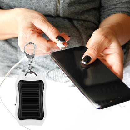 Mini Solar Charger Keychain - 1200mAh Portable Battery Pack for Fast Charging Phones, Tablets, and Players - Handy Cellphone Backup Power Bank