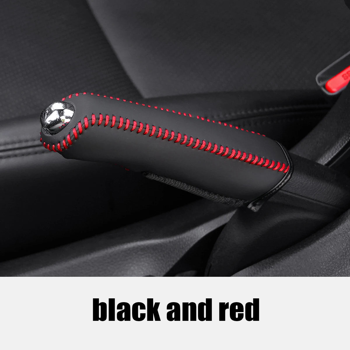 Universal Car Handbrake Cover – Artificial Leather Protective Sleeve for Car Interior Styling and Comfort