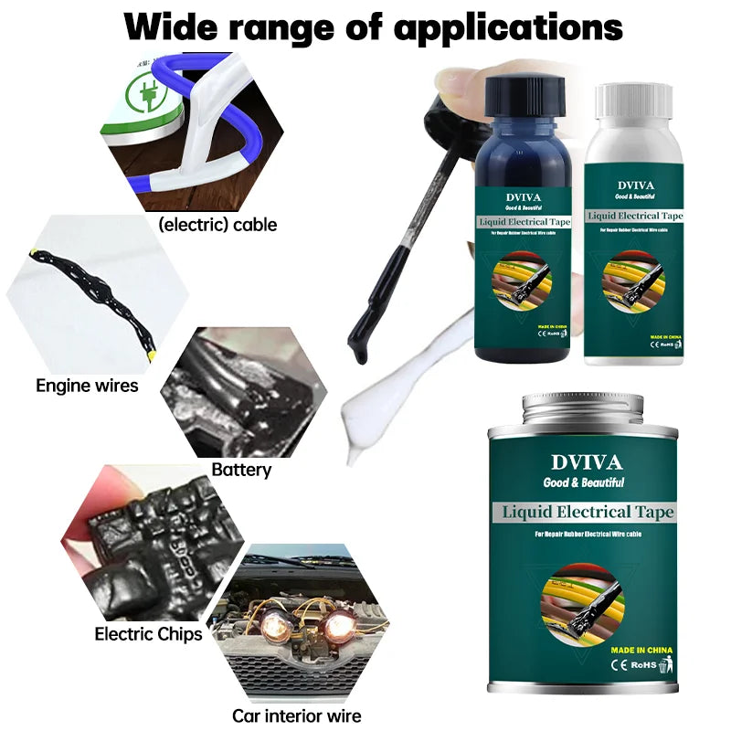 Liquid Electrical Tape Sealant - Waterproof Insulation Coating Glue for Wire Cable Repair and Protection 15-300ml