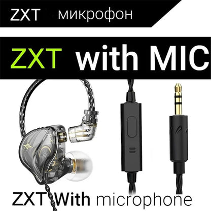 QKZ AK3 Wired Earphones - HiFi Bass Headphones with Microphone for Gaming, Sports & Music