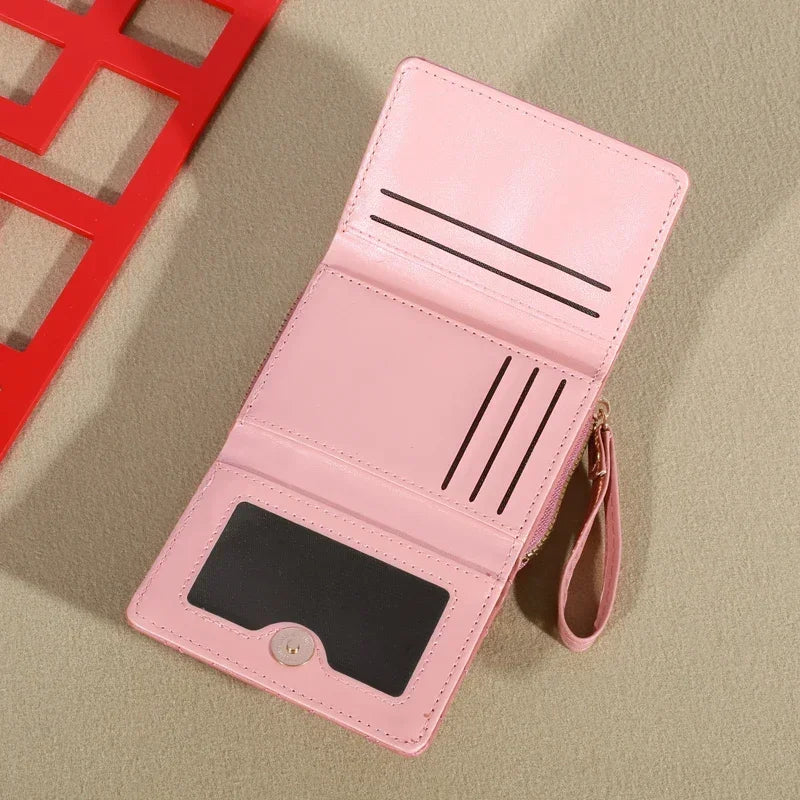 Men’s Fashion Embroidered Love Coin Purse – Trifold Wallet with Multi Card Slots