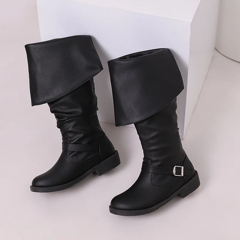 Medieval Leather Boots – Jack Sparrow Renaissance Half-Haddock Shoes, LARP Pirate Warrior Vintage Jackboots for Adults