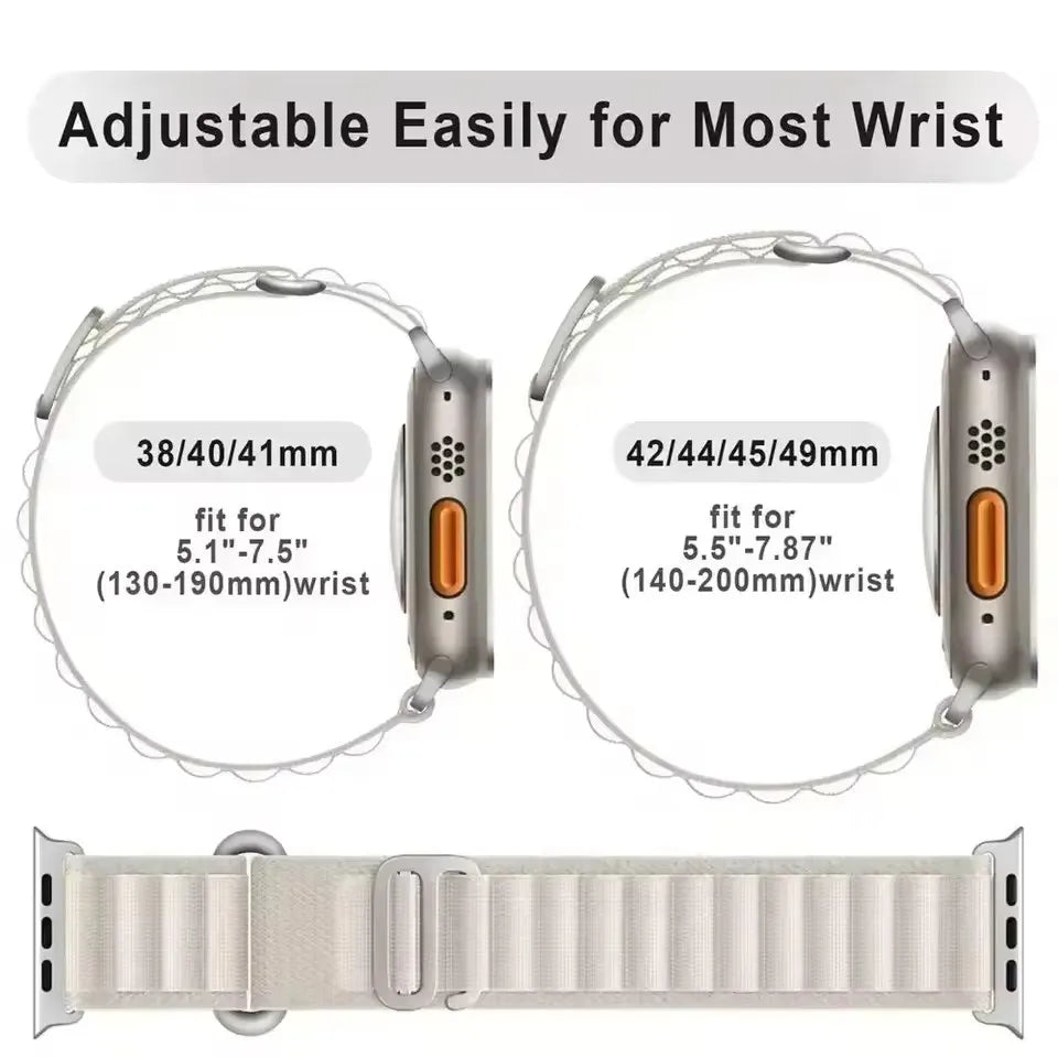 Alpine Loop Nylon Sport Strap for iWatch — Compatible with Series 4–10, 42/46/49mm Bands