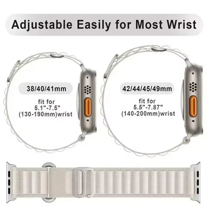 Alpine Loop Nylon Sport Strap for iWatch — Compatible with Series 4–10, 42/46/49mm Bands