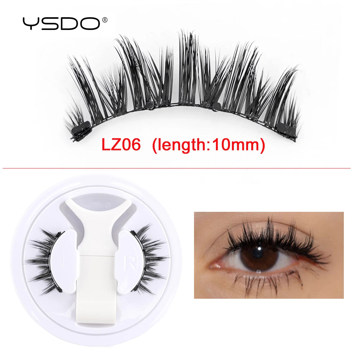 YSDO Winged Magnetic 3D Mink Eyelashes – Reusable Long-Lasting False Lashes, No Glue Needed with Tweezers for Makeup