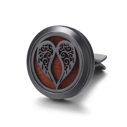 All-Black Tree of Life Car Air Freshener – Stainless Steel Aromatherapy Essential Oil Diffuser Locket Pendant