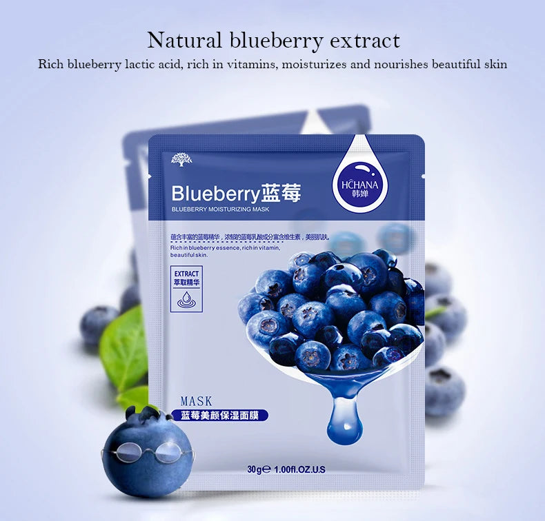 30pcs Natural Plant Facial Masks, Moisturizing & Oil Control, Anti-Aging Aloe Fruit Korean Sheet Masks for Skin Care