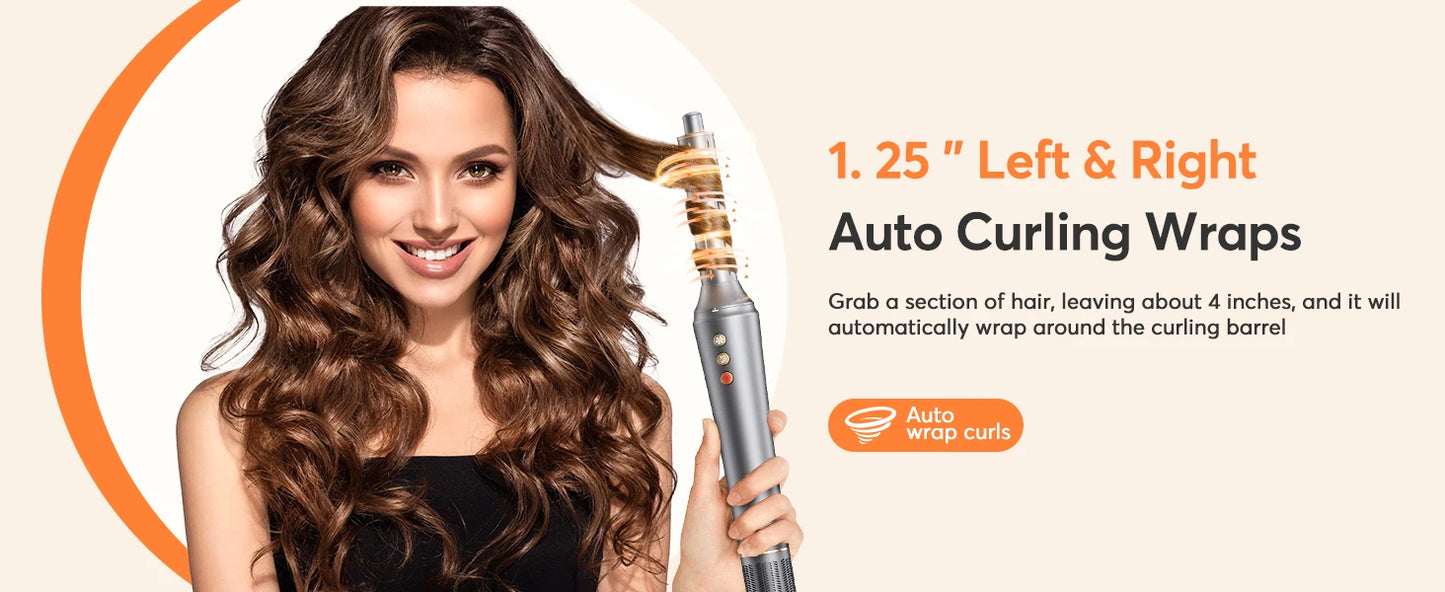 Bopcal 5-in-1 Hair Dryer & Hot Air Comb – 1200W High-Speed Blower with Curling Iron & Multifunction Styling Tools