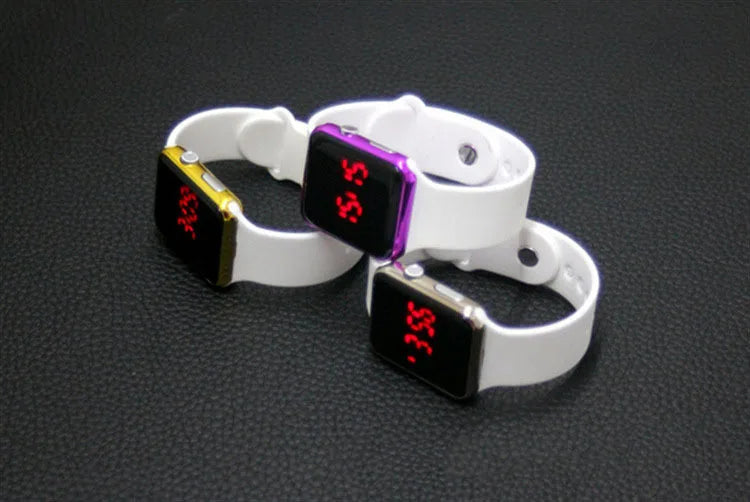 Digital LED Sport Watch – Square Electronic Wristwatch for Men & Women, Casual Silicone Fashion Watch